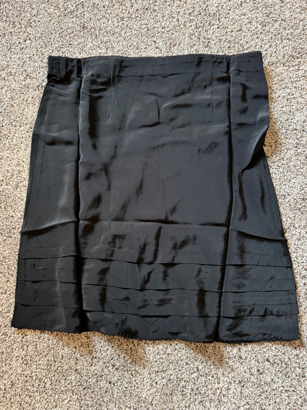 NWT J.Crew Black Ruffle Pleated Skirt 100% Viscose Size M